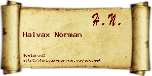 Halvax Norman névjegykártya